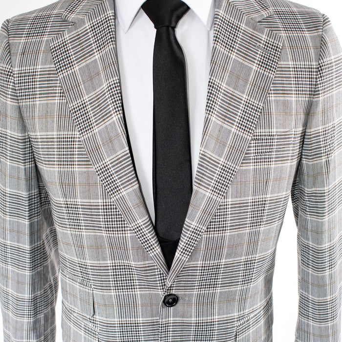 Gray Glen Check 3-Piece Regular-Fit Suit
