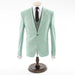 Men's Mint Green Plaid 3-Piece Tailored-Fit Suit With Peak Lapels