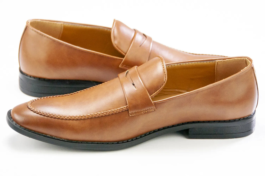 Men's Brown Leather Penny Loafer Dress Shoe