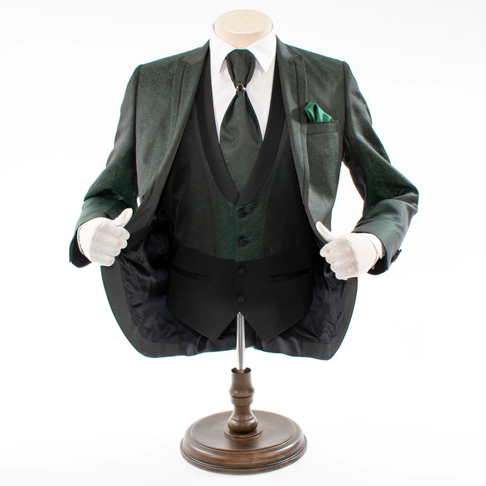 Forest Green Patterned 2-Piece Slim-Fit Tuxedo