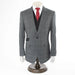 Men's Black And Gray Plaid 3-Piece Modern Fit Wool Suit