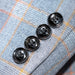 Men's Gray And Orange Plaid 3-Piece Modern Fit Wool Suit