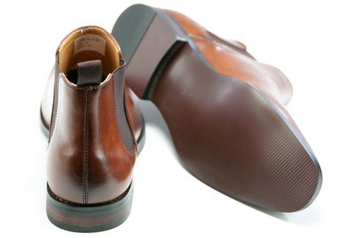 Brown Leather Chelsea Boot - Back, Sole