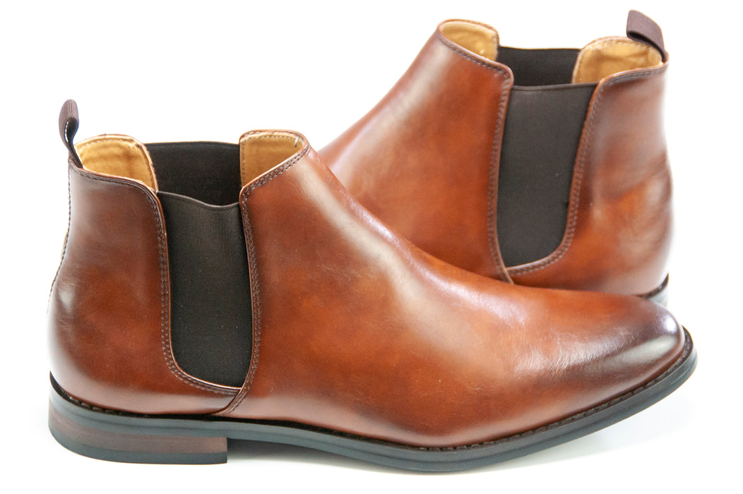Brown Leather Chelsea Boot - Quarter, Heel