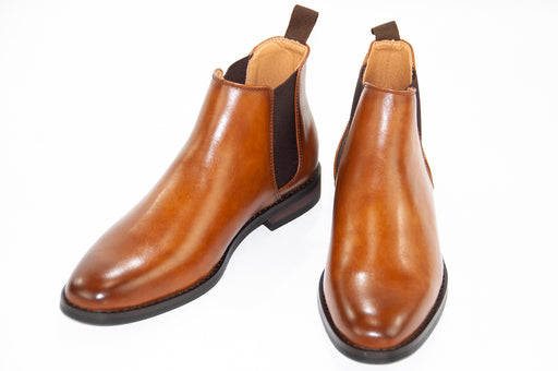 Cognac Brown Leather Chelsea Boot Front Upper And Outsole