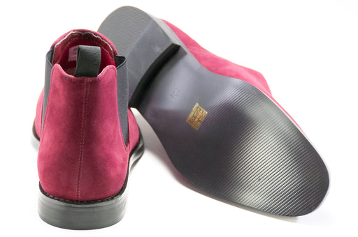 Burgundy Suede Chelsea Boot - Rear And Sole