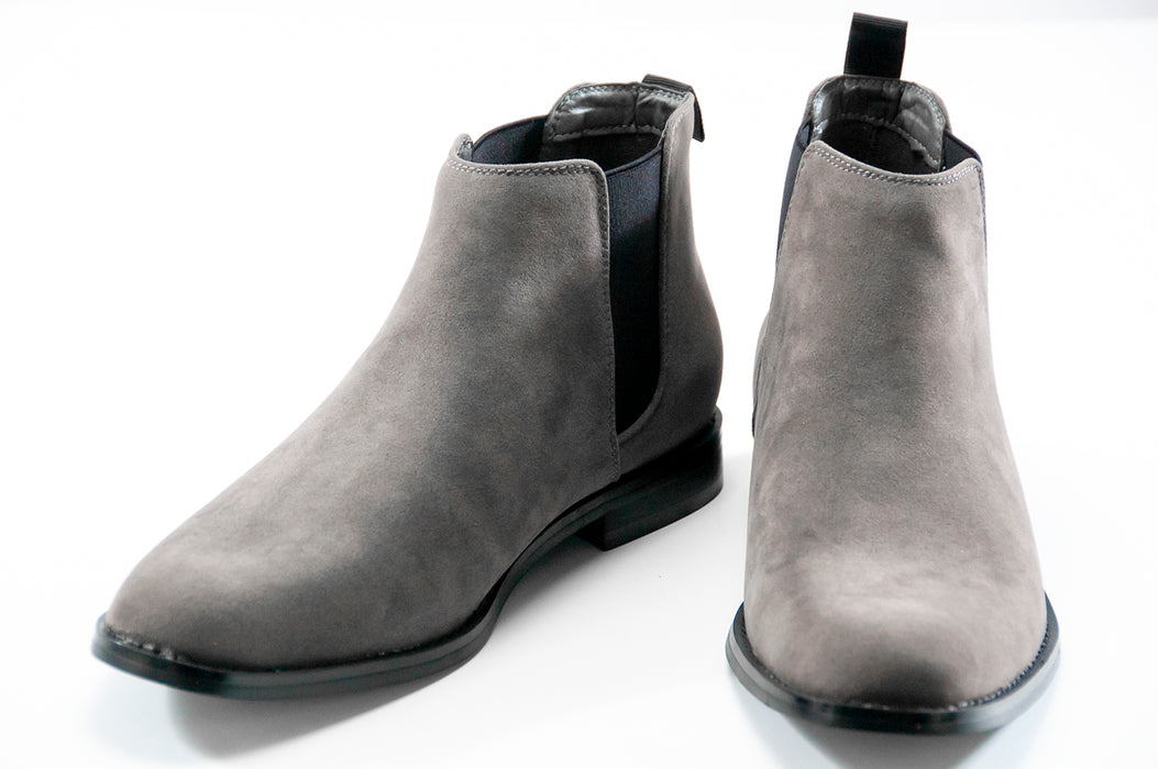 Charcoal Gray Suede Chelsea Boot - Vamp, Toe, And Outsole