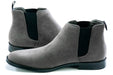 Charcoal Gray Suede Chelsea Boot - Quarter And Heel