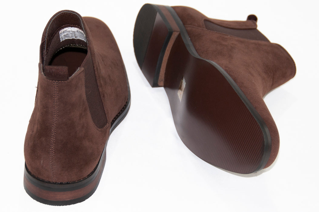 Dark Brown Suede Chelsea Boot - Back And Sole