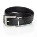 Men's Silver Textured Leather Belt And Buckle