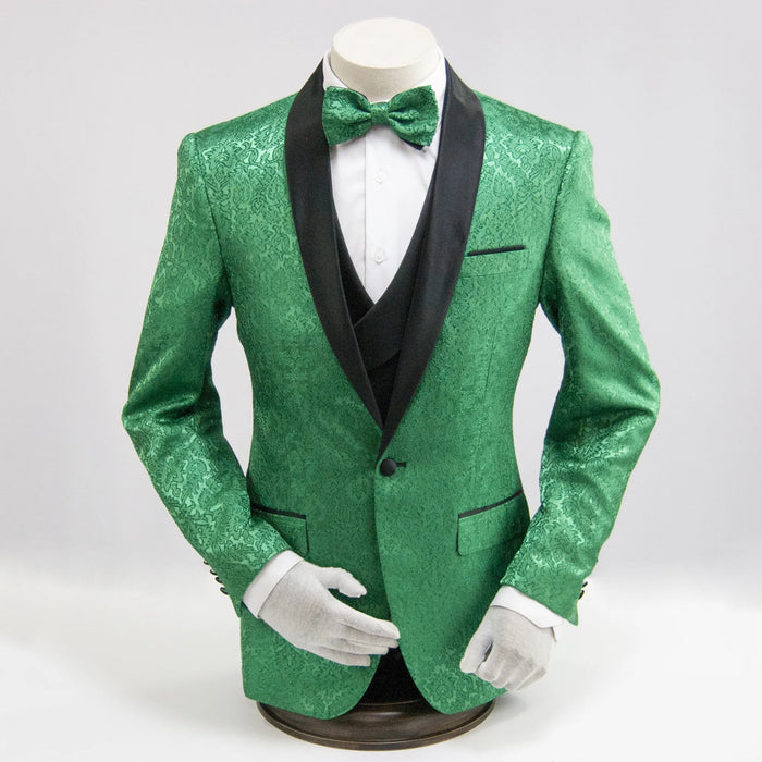 Emerald Paisley 3-Piece Tailored-Fit Tuxedo