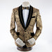 Gold Lace Dinner Jacket - Front, Button Closure