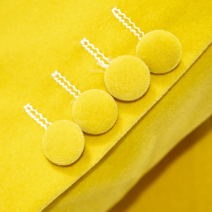 Mustard Yellow Velvet Grecian Slim-Fit Jacket