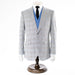 Men's Blue And Gray Dupplin Plaid 3-Piece Suit