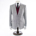 Men's Burgundy And Gray Dupplin Plaid 3-Piece Suit