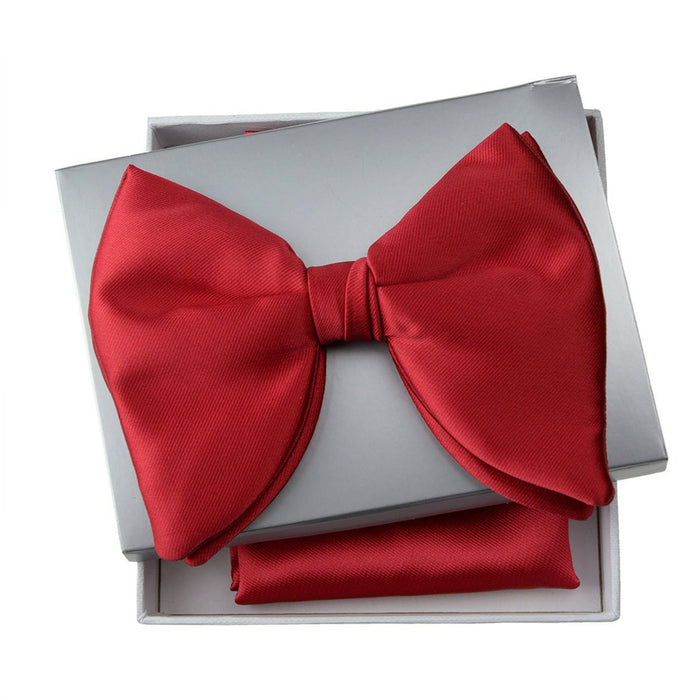 Men's Red Butterfly Bowtie And Handkerchief