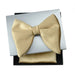 Men's Gold Butterfly Bowtie And Handkerchief