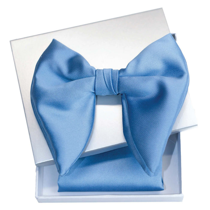 Men's Chambray Blue Satin Butterfly Bowtie