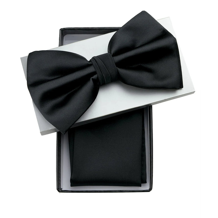 Black Satin Bow-Tie - Front View