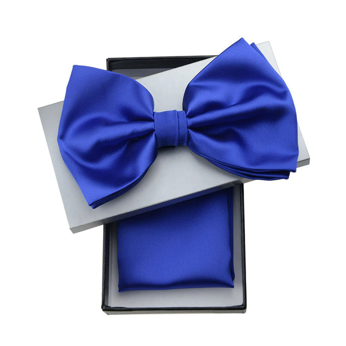Royal Blue Solid Pre-Tie Satin Bow Tie