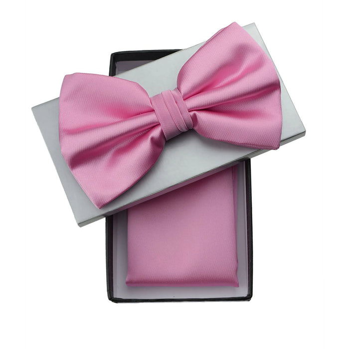 Pink Solid Pre-Tie Satin Bow Tie