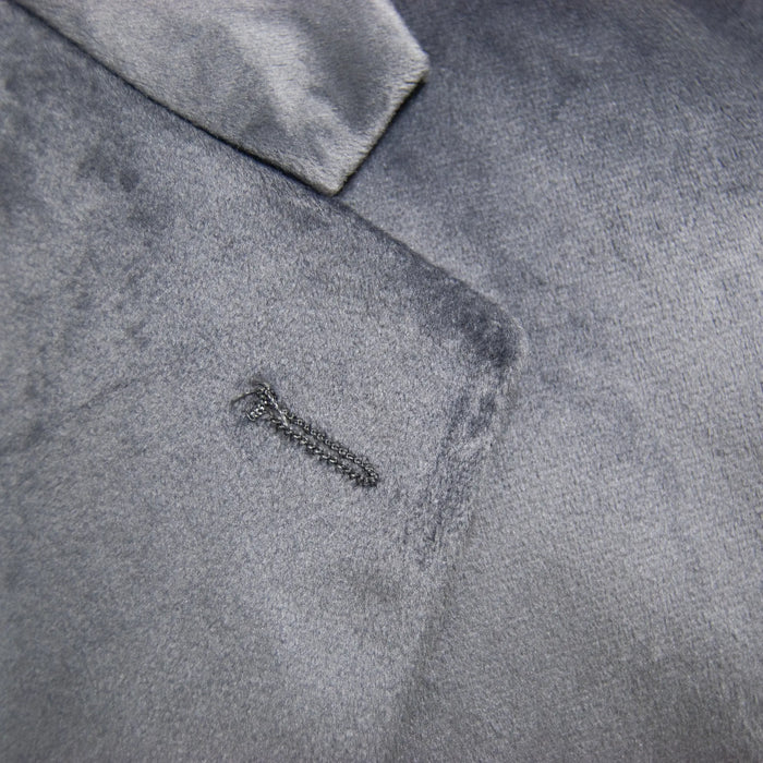 Gray Designer Velvet 3-Piece Slim-Fit Tuxedo with Plaid