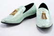 Men's Mint Green Slip-On Dress Loafer With Gold Tassels