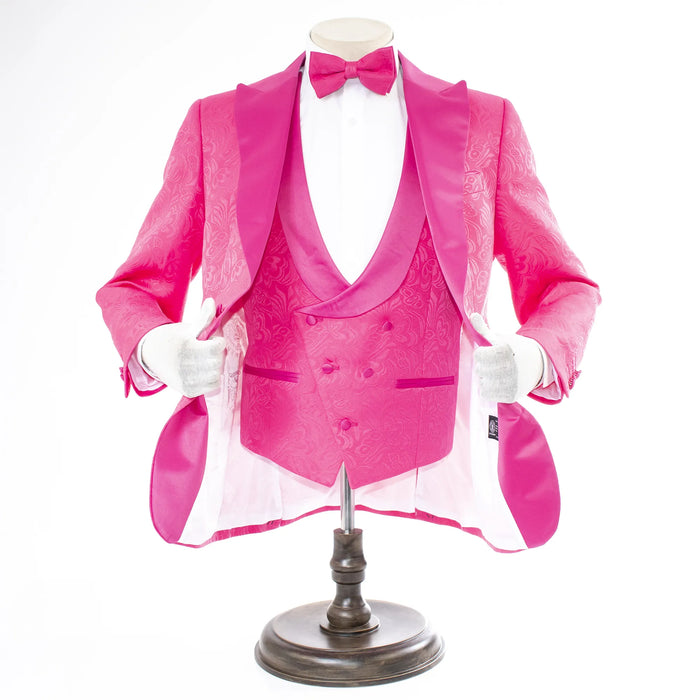 Men's Bright Hot Pink 3-Piece Tuxedo