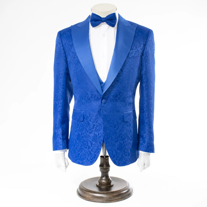 Men's Royal Blue 3-Piece Floral Tuxedo
