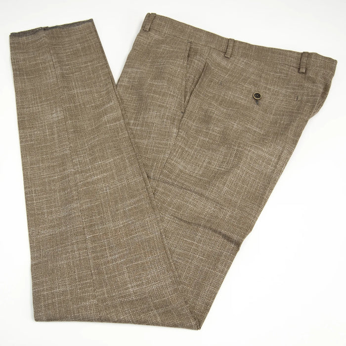 Brown Checked Designer 3-Piece Suit