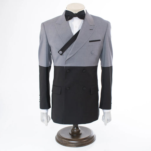 Men's Black And Gray Slim-Fit Suit