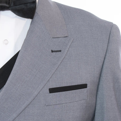 Men's Black And Gray Slim-Fit Suit