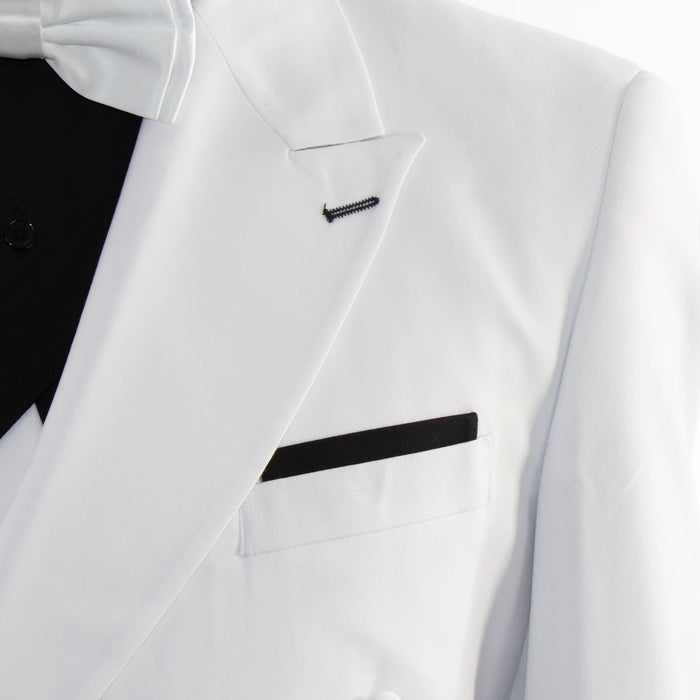 Men's Black And White Slim-Fit Suit