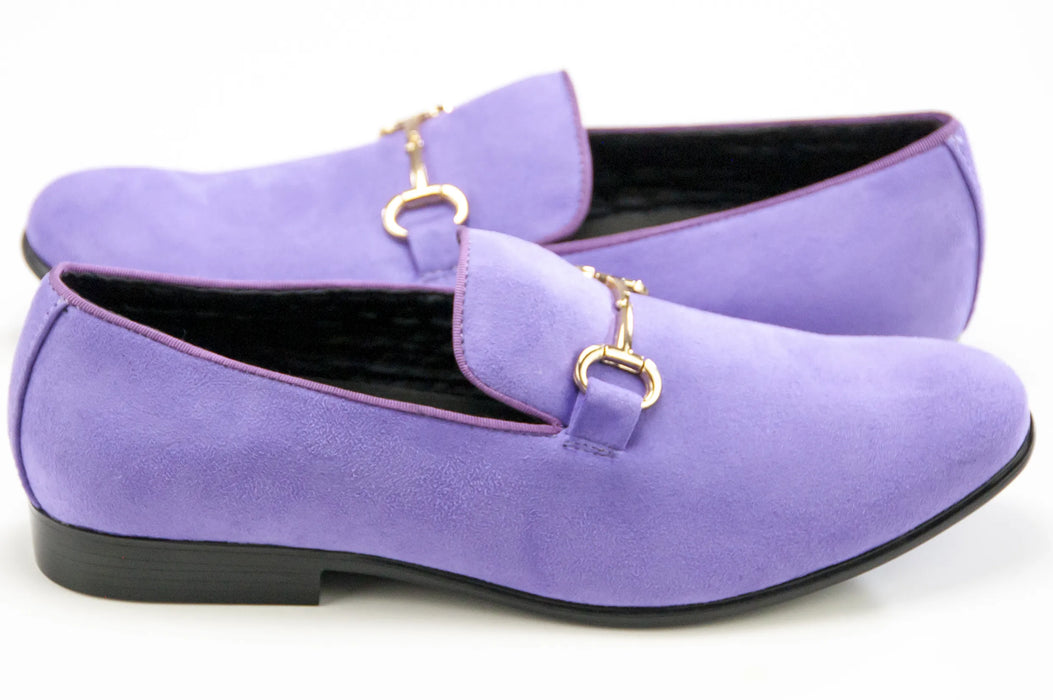 Men's Lavender Suede Leather Horsebit Dress Loafer Shoe