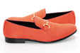 Men's Coral Orange And Black Dress Loafer
