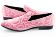 Men's Pink Baroque Velvet Loafer Quarter, Heel