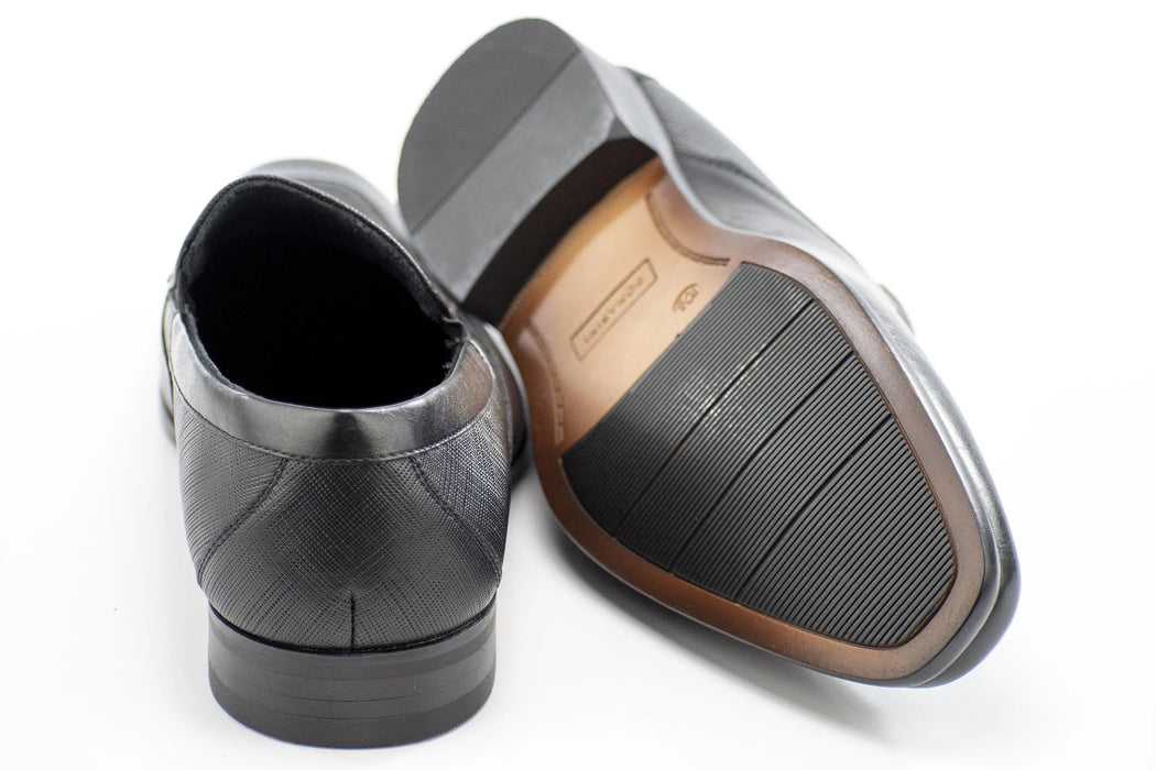 Black Slip-On Dress Textured Loafer