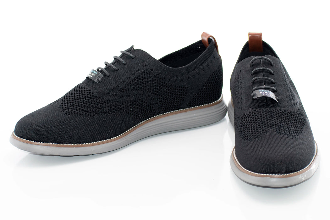 Black Oxford Brogued Lace-Up Dress Sneaker