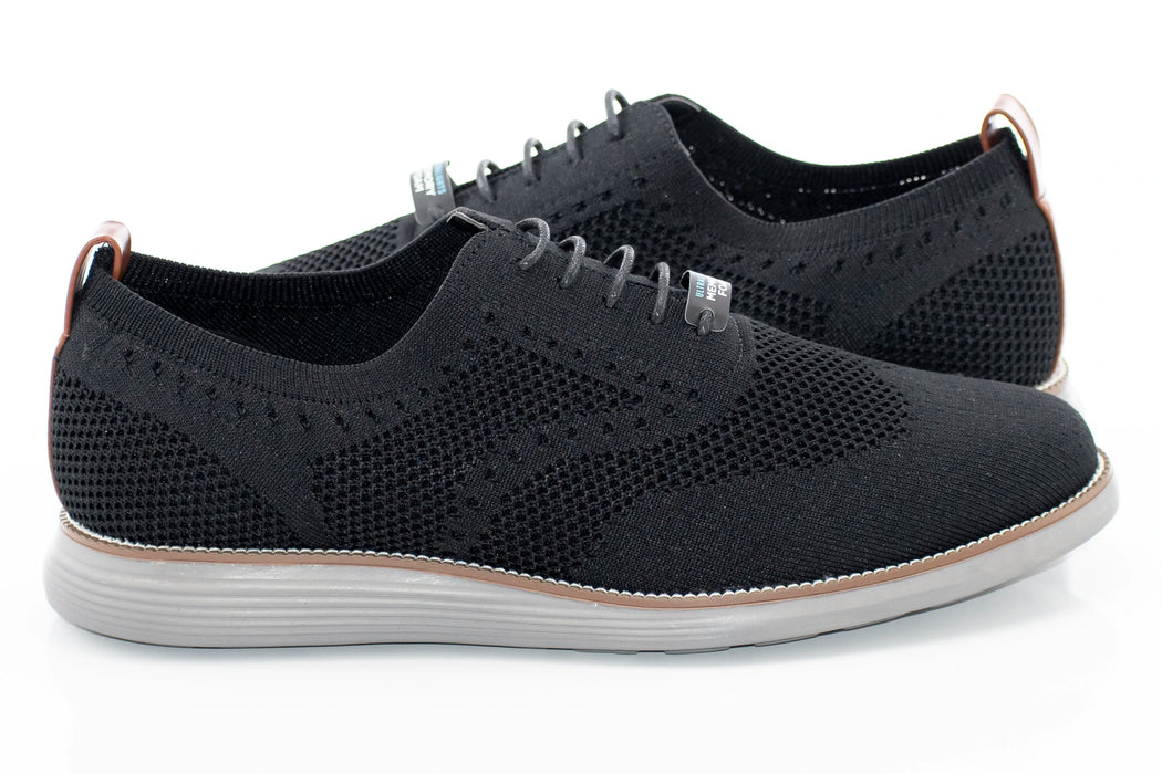 Black Oxford Brogued Lace-Up Dress Sneaker