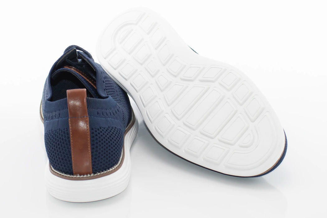 Navy Oxford Brogued Lace-Up Dress Sneaker