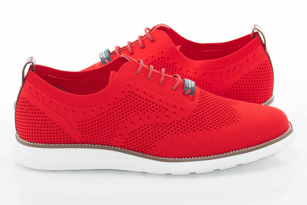 Red Oxford Brogued Lace-Up Dress Sneaker