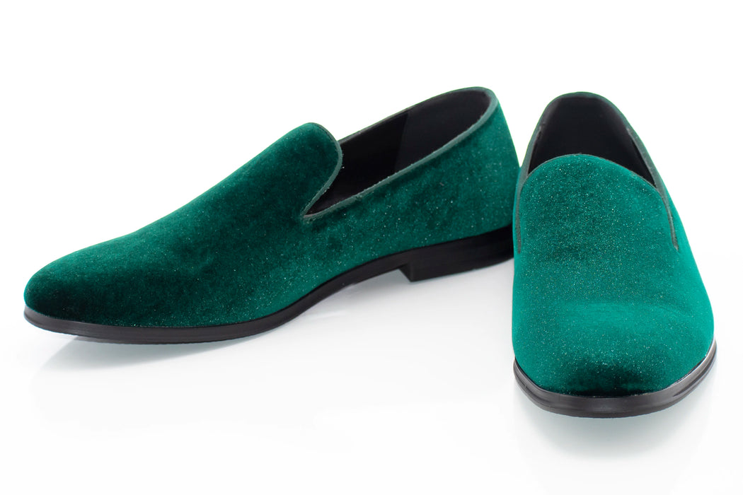 Men's Green Velvet Slip-On Loafer