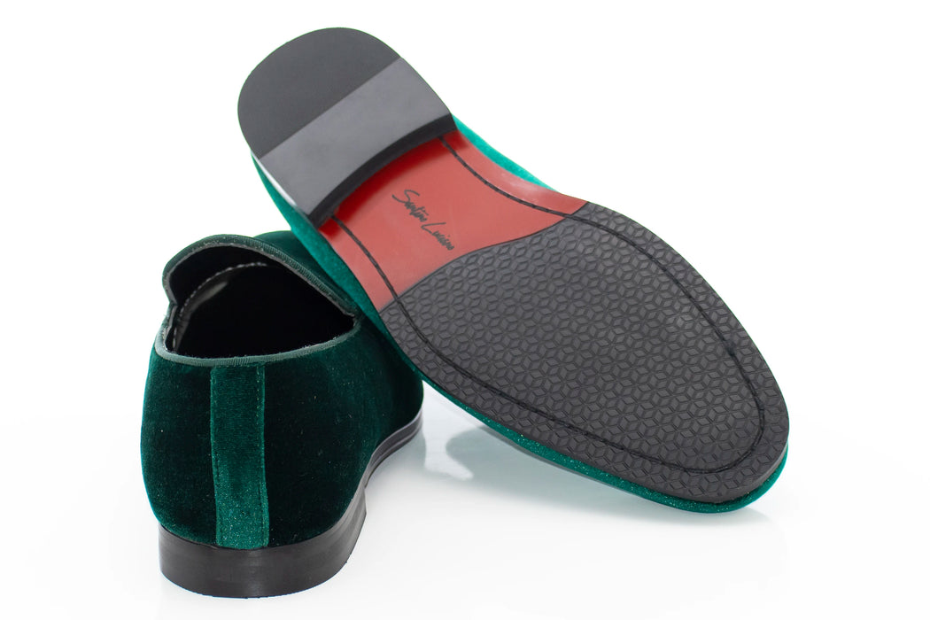 Men's Green Velvet Slip-On Loafer