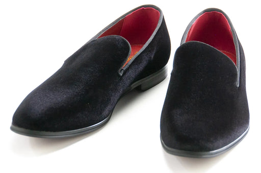 Men's Black Velvet Slip-On Loafer