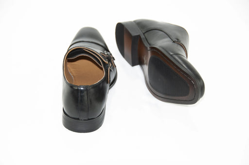 Men's Black Leather Double Strapped Monk Strap