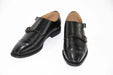 Men's Black Leather Double Strapped Monk Strap