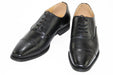 Black Leather Oxford Cap-Toe Dress Shoes - Vamp, Toe, Outsole