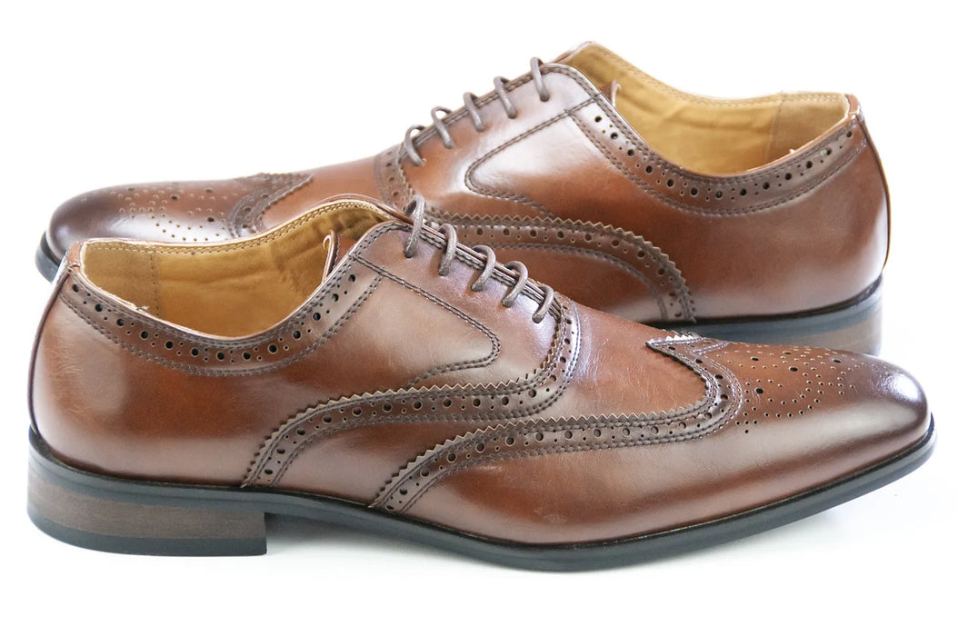 Dark Brown Leather Oxford Wingtip Lace-Up