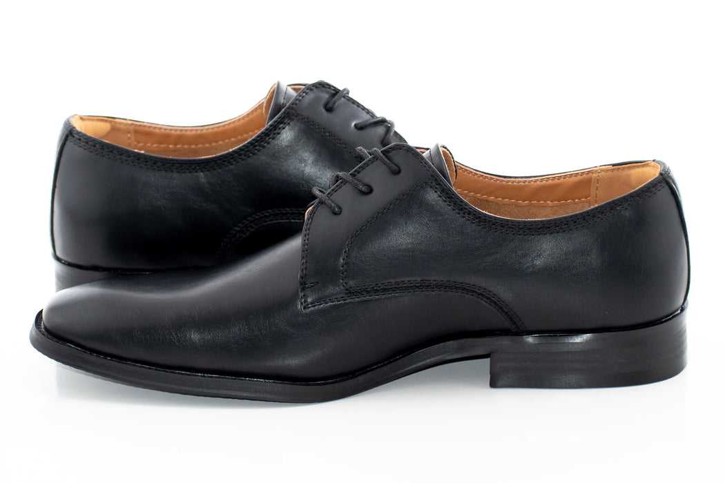 Men's Black Leather Derby Lace Dress Shoe