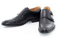 Men's Black Grain Leather Monk Strap Shoe